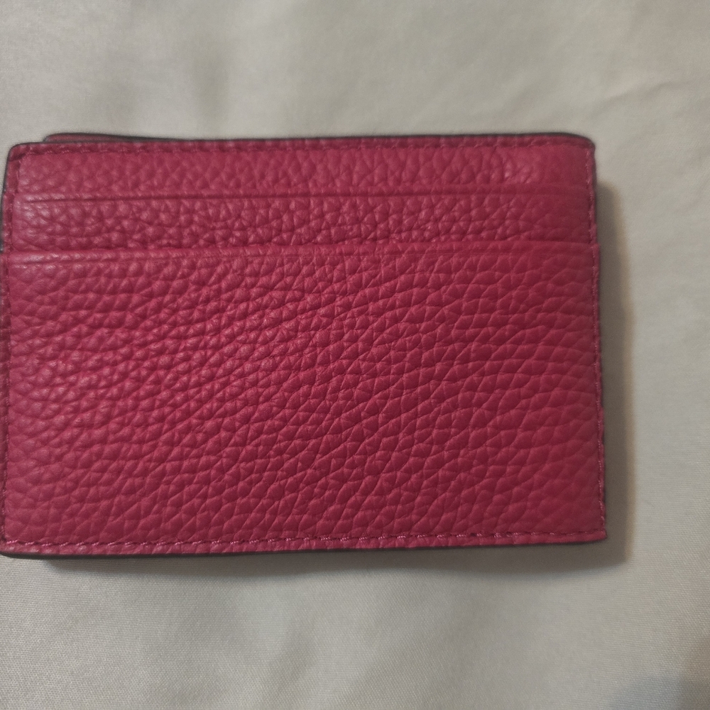NWT Michael Kors Cooper Compact ID Wallet Card Holder Leather Dark Raspberry - Picture 9 of 10